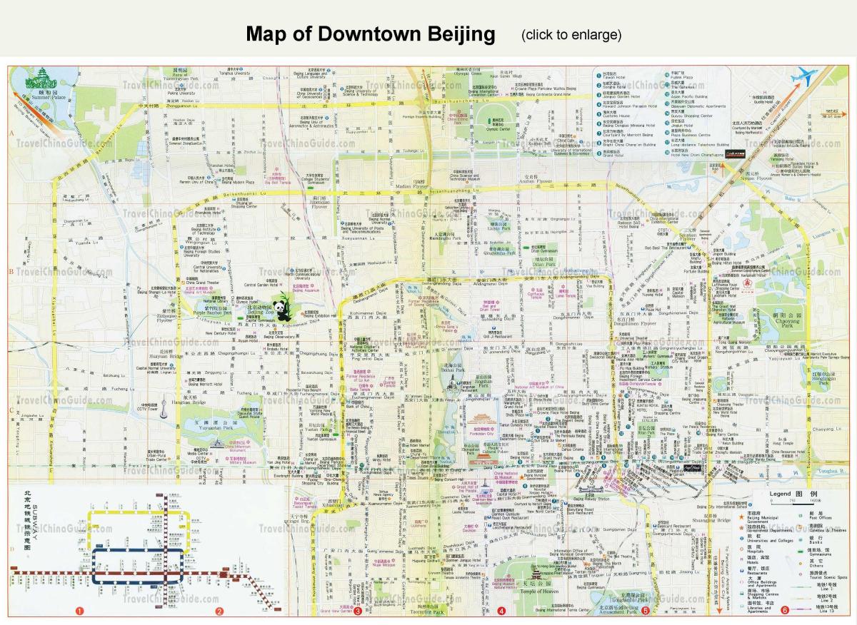 centrul orașului Beijing arată hartă