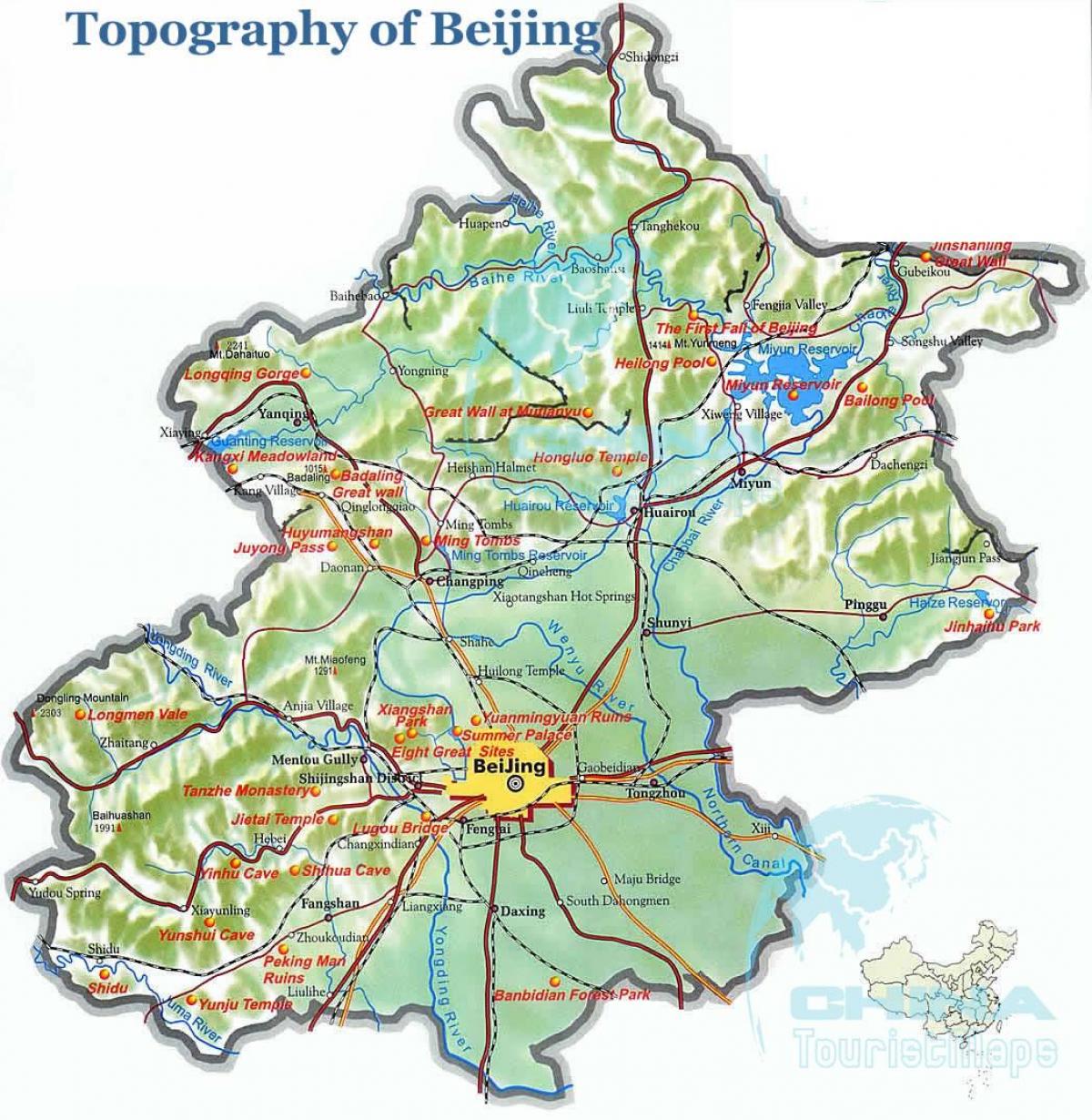 harta de la Beijing topografice