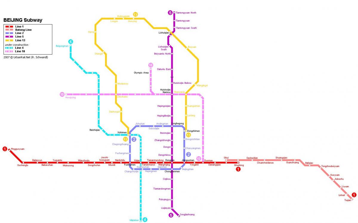 harta de la Beijing oraș subteran