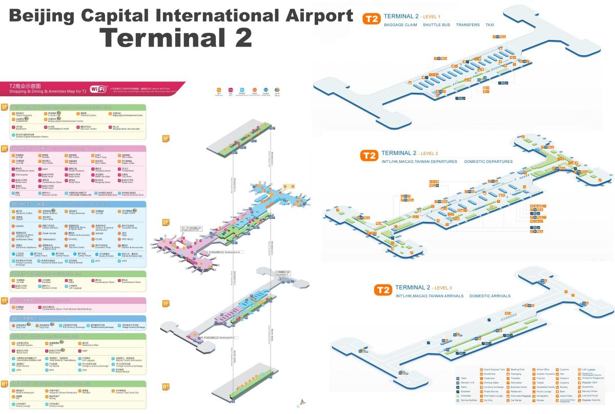 Beijing airport terminal 2 arată hartă