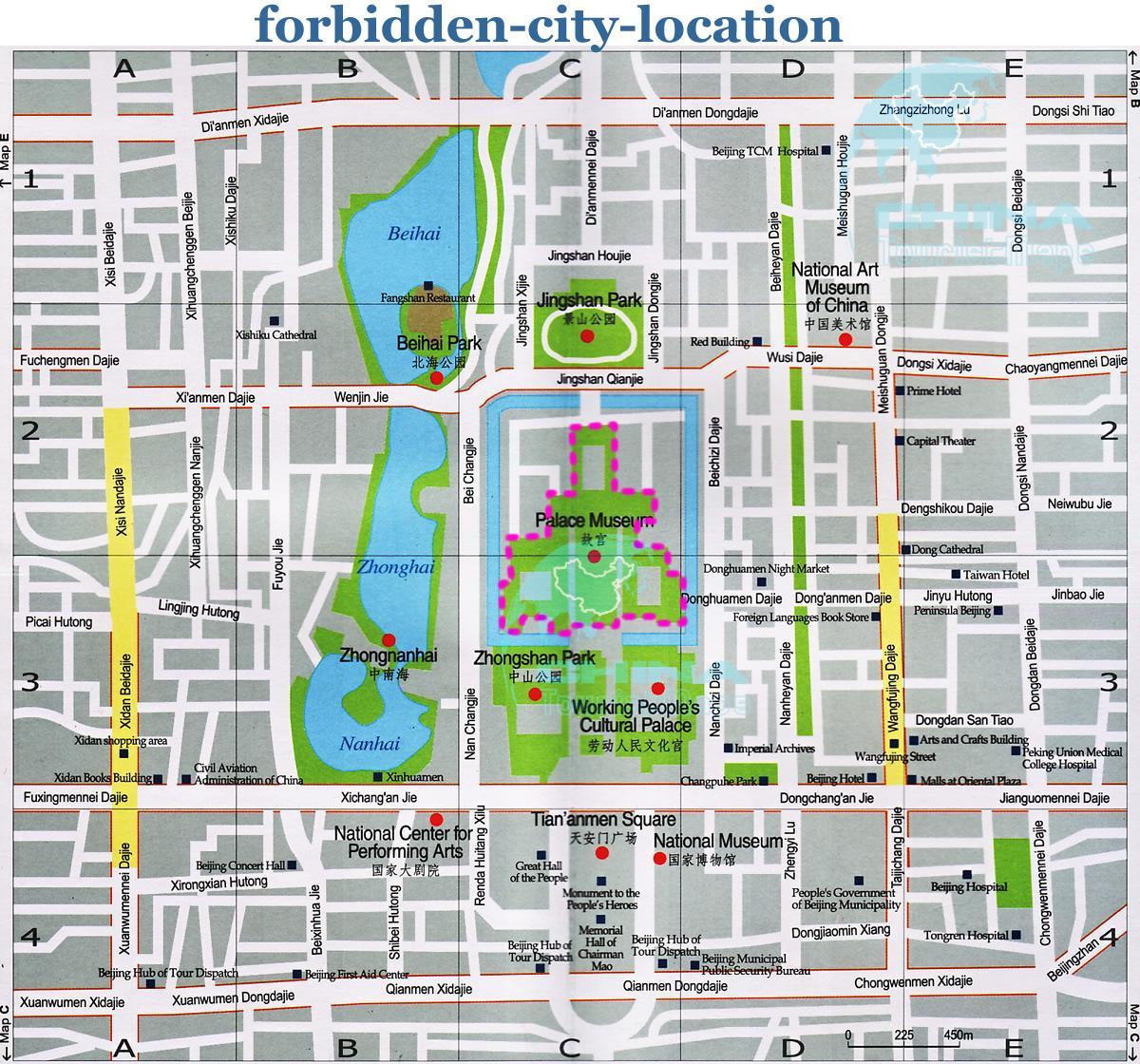 forbidden city Beijing arată hartă