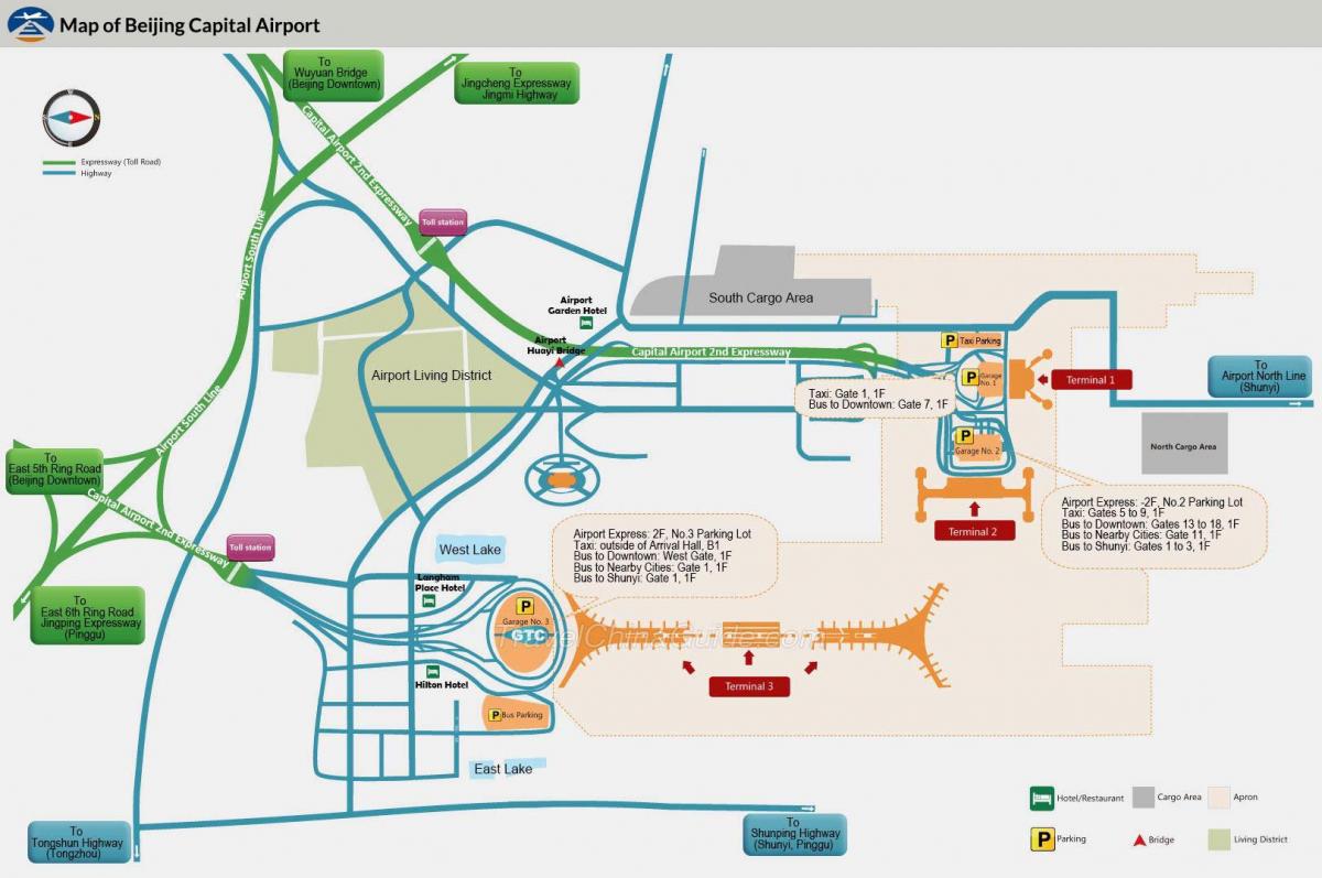 Beijing airport terminal hartă