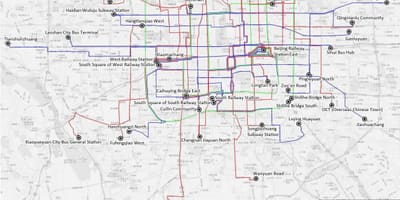 Beijing harta rutelor de autobuz