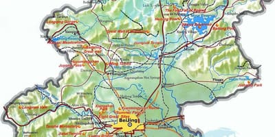 Harta de la Beijing topografice