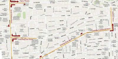 Harta de la Beijing tur de mers pe jos 